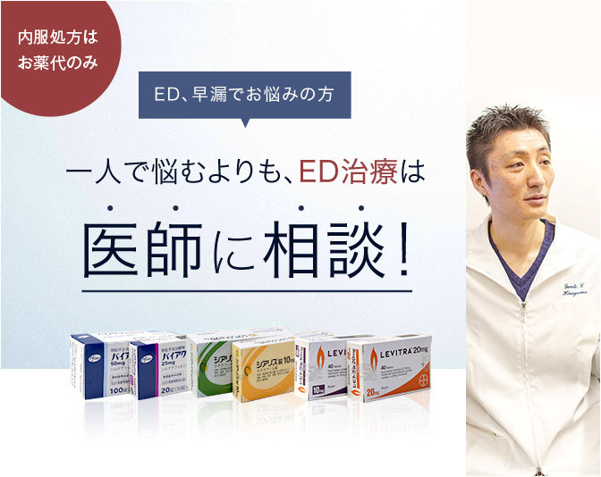 ED治療薬の処方なら紳士クリニックに予約不要で無料相談