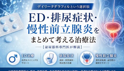 デイリータダラフィルという選択肢：ED・排尿症状・慢性前立腺炎をまとめて考える治療法【泌尿器科専門医が解説】